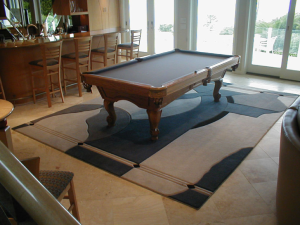 custom inlay rug using machine made carpet