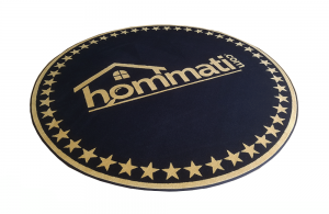 custom logo rug - black and gold colors
