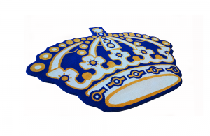 LA Kings pro hockey logo rug - purple and gold colors
