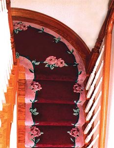 custom staircase carpet - floral design by Mastercraft Carpet Makers