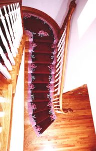 custom staircase carpet - floral design by Mastercraft Carpet Makers