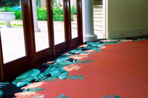 tropical design - custom inlay into wall to wall carpet